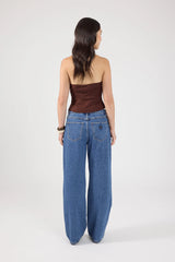 Perfect Stranger Shea Wrap Halter Top Brown