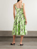 Eglantine belted gathered floral-print cotton-poplin midi dress