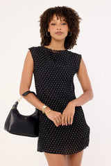 Lioness Mariner Mini Dress Noir Polka