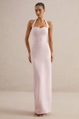 Heloira | Light Pink Sweetheart-Neck Maxi Dress