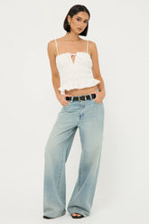 Perfect Stranger Diletta Shirred Cami Top White