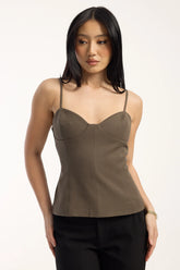 Perfect Stranger Vaila Bodice Top Taupe