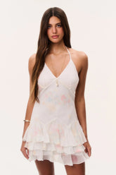 Adrinette Silk Chiffon Mini Dress