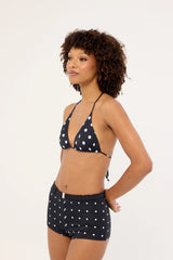 L&t POLKA DOT TIE BIKINI TOP Black Polka