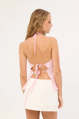 Luck & Trouble Mirabel Halter Cowl Top Pink
