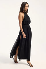 Luck & Trouble Kera Halter Maxi Dress Black