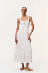 Cerys Embroidered Cotton Maxi Dress