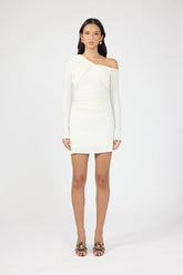 Perfect Stranger Brynn Draped Mini Dress Cream
