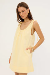 Perfect Stranger Penelope Tie Shoulder Mini Dress Butter