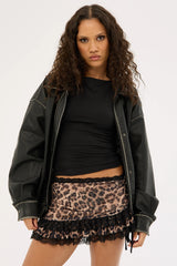 Jgr & Stn Layla Mesh Mini Skirt Leopard/Red