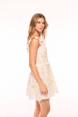Finny Upcycled Cotton Mini Dress - PEACHY SUNRISE