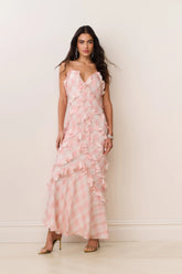 Ellietta Tartan Ruffle Maxi Dress - NEAPOLITAN