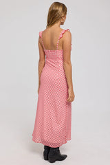 Luck & Trouble Ruby Frill Midi Dress Red Gingham