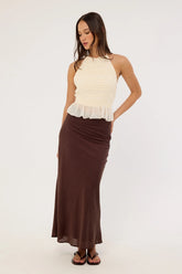 Perfect Stranger Klara Maxi Skirt Brown