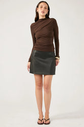 Perfect Stranger Kendra Faux Leather Mini Skirt Black