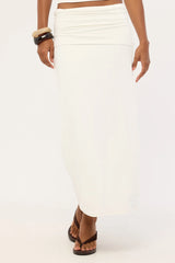 Luck & Trouble Pia Jersey Maxi Skirt White