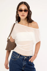 Perfect Stranger Orla Sheer Top White