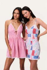 Khloe Cotton Gingham Mini Dress