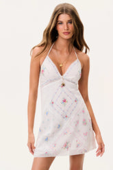 Elira Embroidered Patchwork Mini Dress