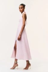 Lovis Linen Halter Maxi Dress - POTPOURRI PINK