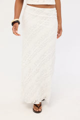 Luck & Trouble Thessia Maxi Skirt White