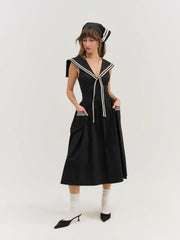 Helena Poplin Collared Midi Dress