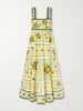 Dixie pleated floral-print cotton-poplin midi dress