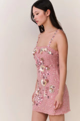 Rosmara Sequin Floral Mini Dress