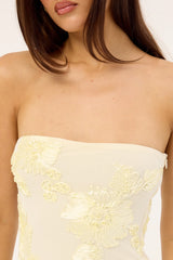 Luck & Trouble Mai Strapless Maxi Dress Butter Yellow