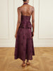 Belted broderie anglaise-trimmed linen and cotton-blend peplum midi dress