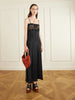 Lace-trimmed silk-satin midi dress