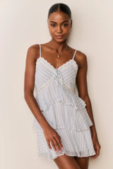 Marlia Striped Chiffon Mini Dress