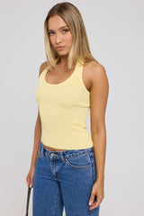 Luck & Trouble Tie Halter Knit Top Lemon
