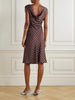 Leo polka-dot TENCEL™ lyocell-blend satin midi dress