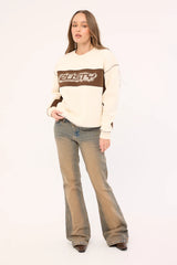 Rusty Choc Top L/S Oversize Crew Cream