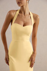 Heloira | Lemon Sweetheart-Neck Maxi Dress