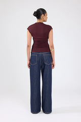 Perfect Stranger Dara Sleeveless Wrap Top Plum