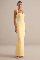 Heloira | Lemon Sweetheart-Neck Maxi Dress