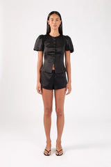 Perfect Stranger Fenella Short Sleeve Top Black