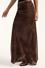 Luck & Trouble Sacha Leopard Maxi Skirt Animal Print