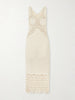 Embellished crocheted cotton midi dress