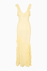 Roseline Chiffon Ruffle Maxi Dress