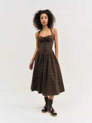 University Plaid Midi Dress