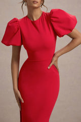 Love Letters | Red Puff-Sleeve Maxi Dress