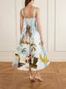 Dominican Landscape printed cotton-poplin midi dress