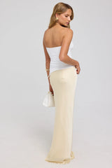 Perfect Stranger Capri Mid Rise Maxi Skirt Lemon
