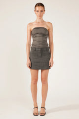 Perfect Stranger PEPPER PINSTRIPE 90S MINI SKIRT Grey Stripe