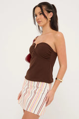 Perfect Stranger Palermo Stripe Mid Rise Mini Skirt Multi Stripe