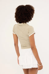 Luck & Trouble Sienne Frill Mini Skirt White
