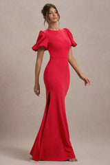 Love Letters | Red Puff-Sleeve Maxi Dress
